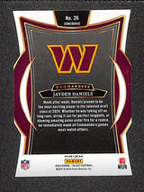 Jayden Daniels 2024 Panini Select Silver Prizm Die Cut #26