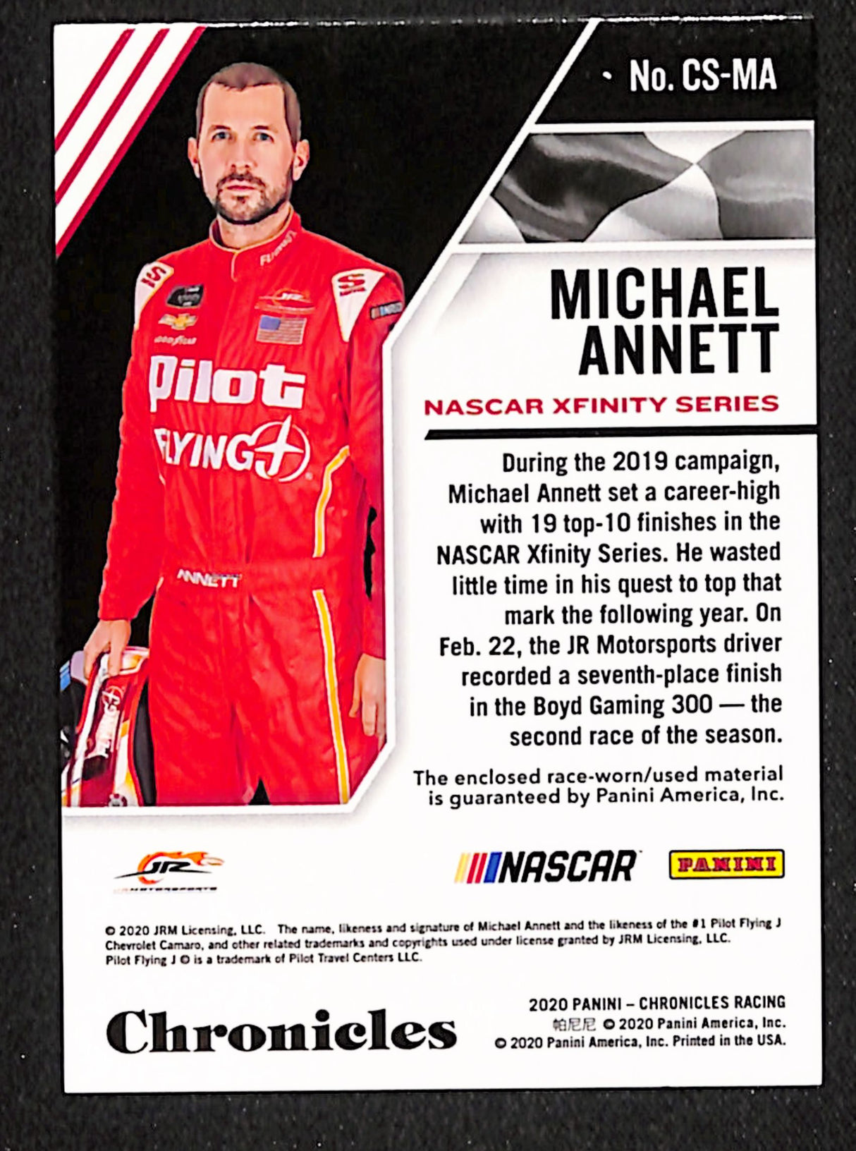 Michael Annett 2020 Panini Chronicles Chronicles Swatches #CS-MA