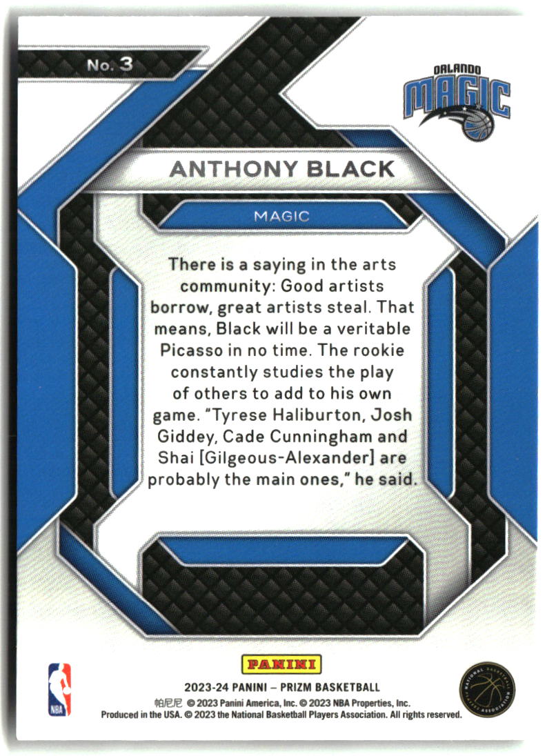Anthony Black 2023-24 Panini Prizm Emergent #3