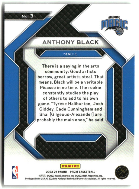 Anthony Black 2023-24 Panini Prizm Emergent #3