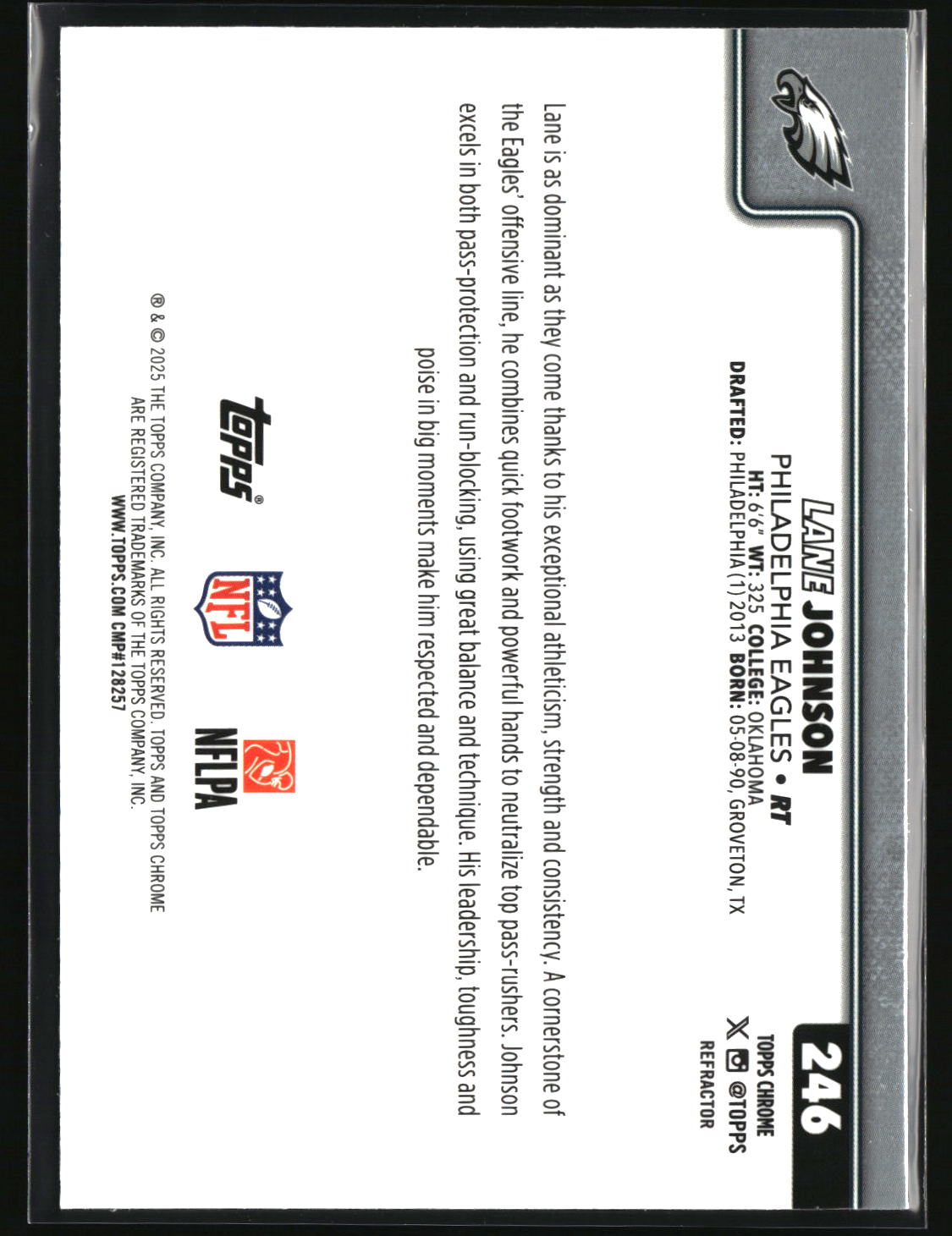 Lane Johnson 2025 Topps Chrome - Topps Refractor #246