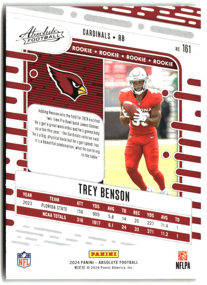 Trey Benson 2024 Panini Absolute Retail #161