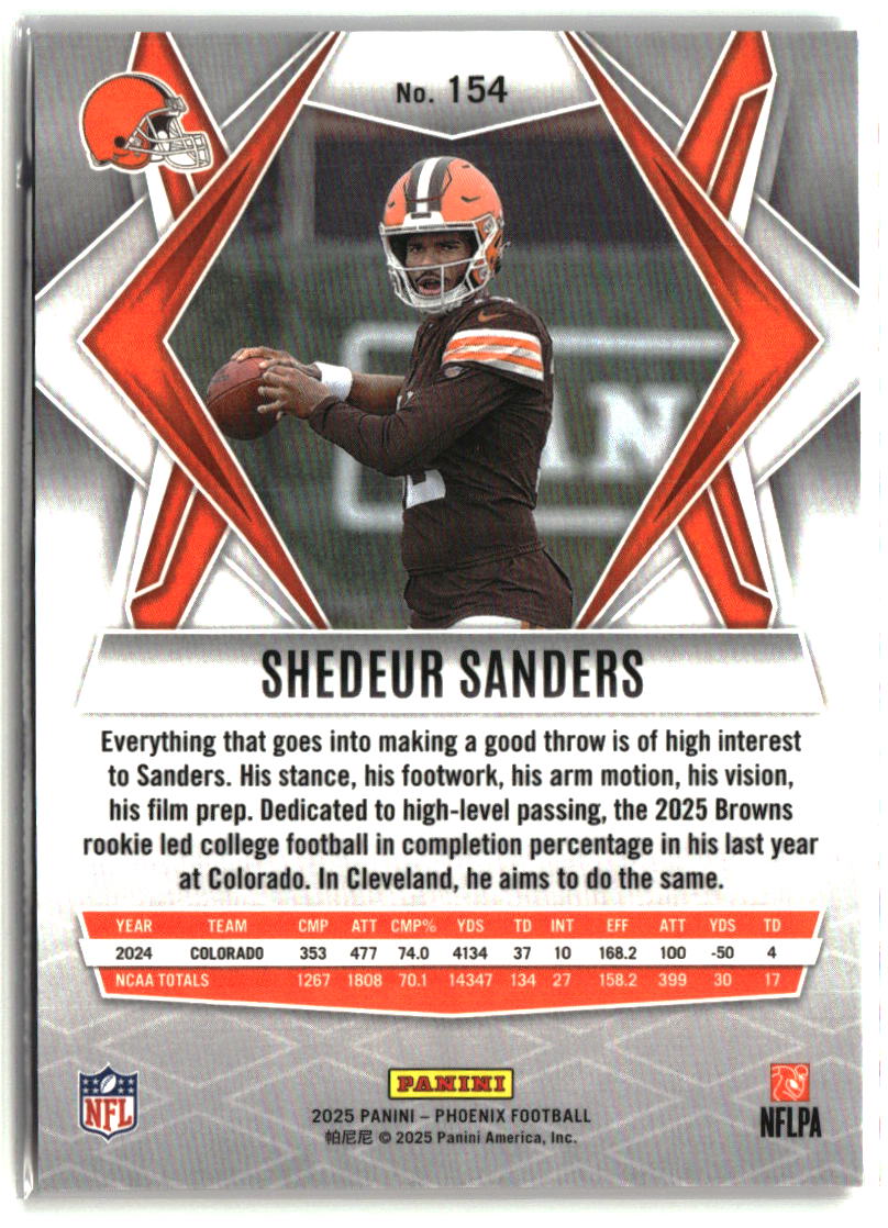Shedeur Sanders 2025 Panini Phoenix #154