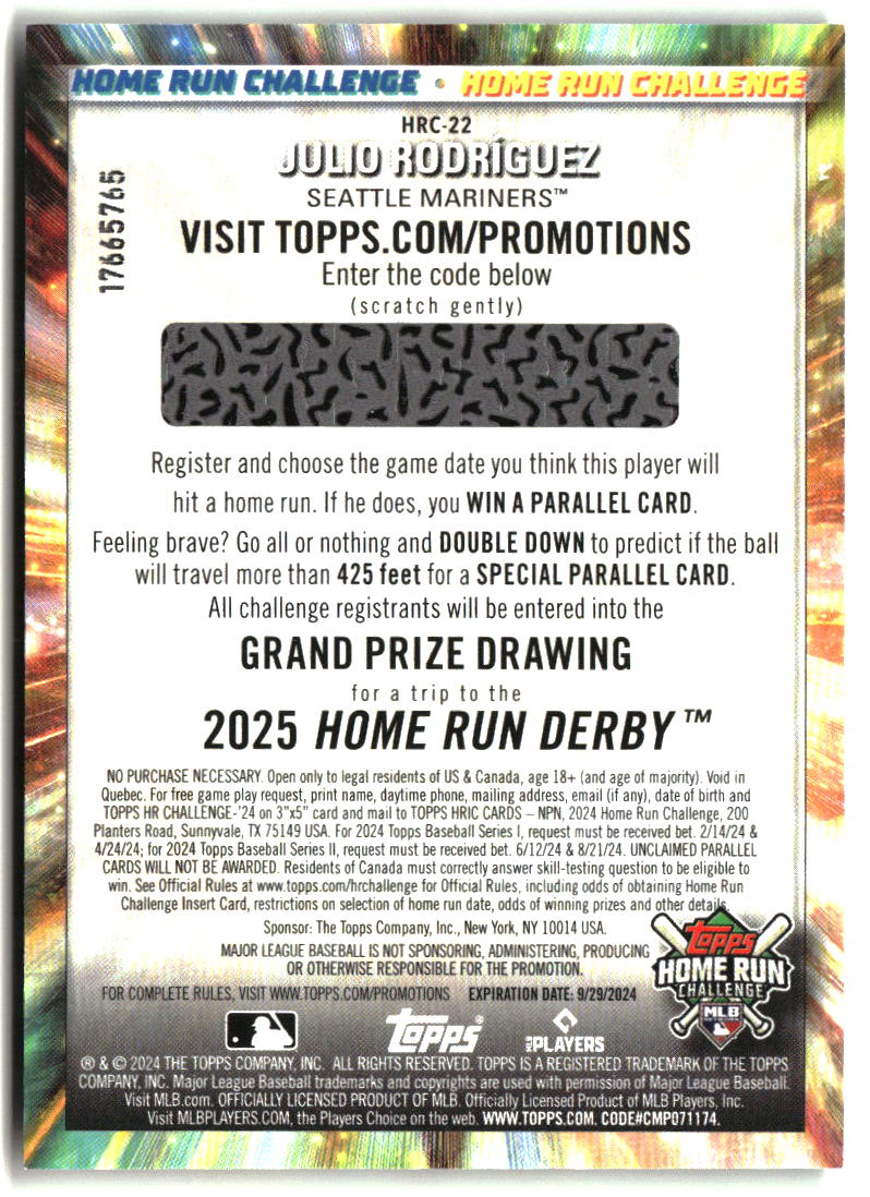 Julio Rodr�guez 2024 Topps Home Run Challenge (Series Two) #HRC-22