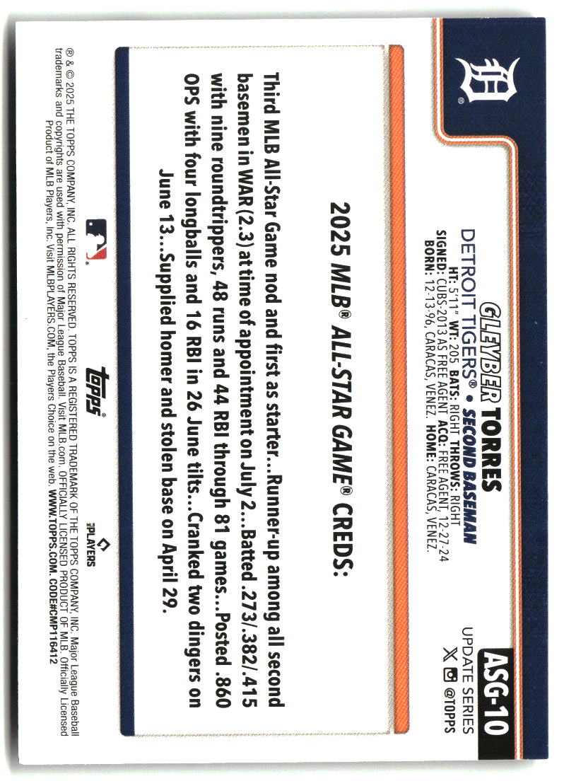 Gleyber Torres 2025 Topps Update 2025 All-Star Game #ASG-10
