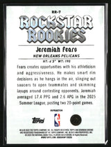 Jeremiah Fears 2025-26 Bowman Rockstar Rookies Refractor #RR-7