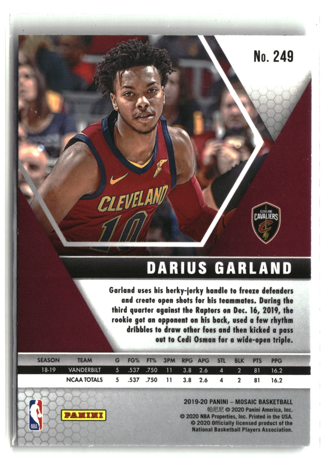 Darius Garland 2019-20 Panini Mosaic #249