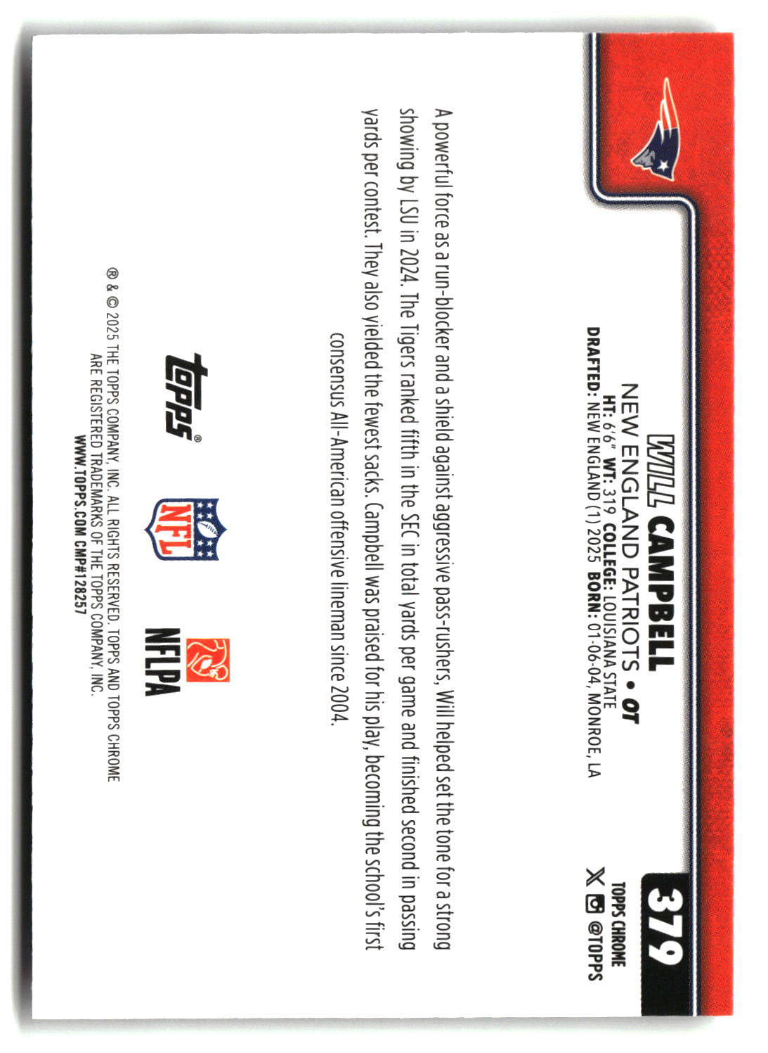 Will Campbell 2025 Topps Chrome #379