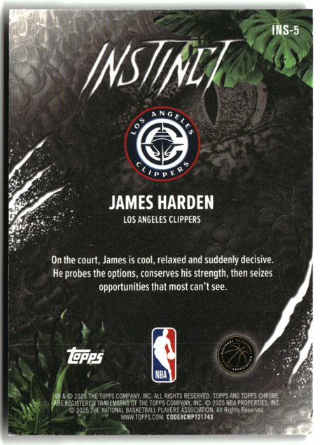 James Harden 2025-26 Topps Chrome Instinct #INS-5