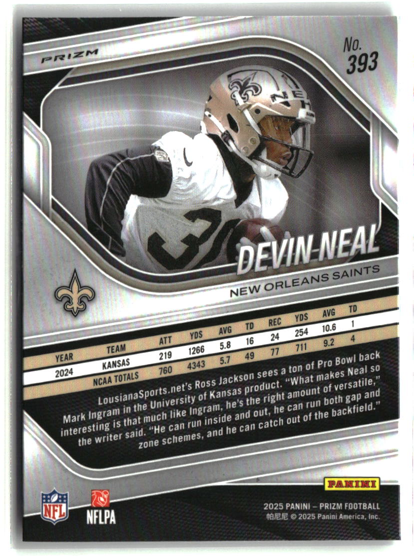 Devin Neal 2025 Panini Prizm Lazer #393