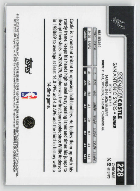 Stephon Castle 2025-26 Topps Chrome #228