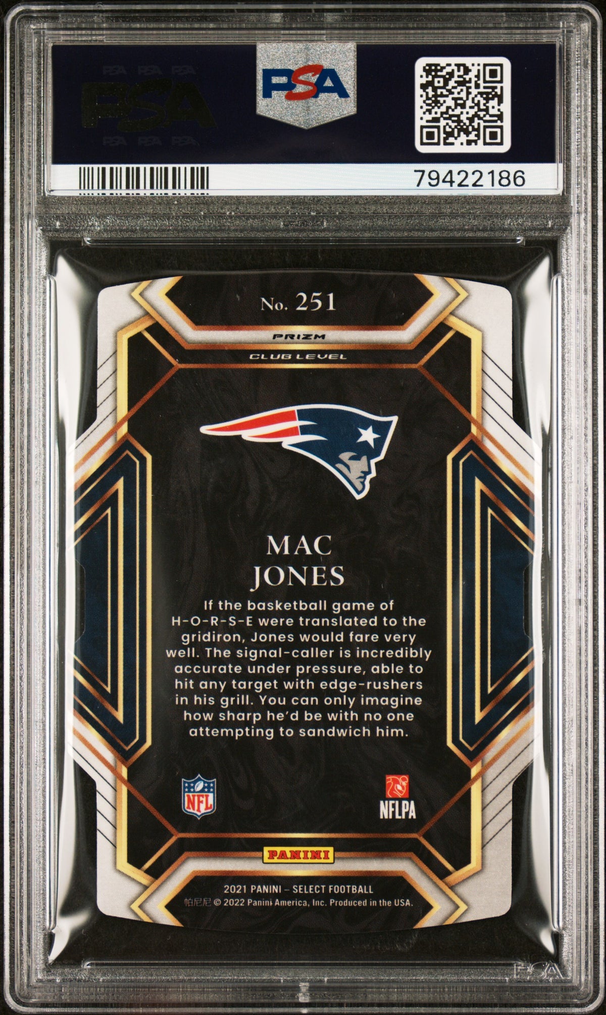 Mac Jones 2021 Panini Select D Green Yellow Prizm #251 PSA 10
