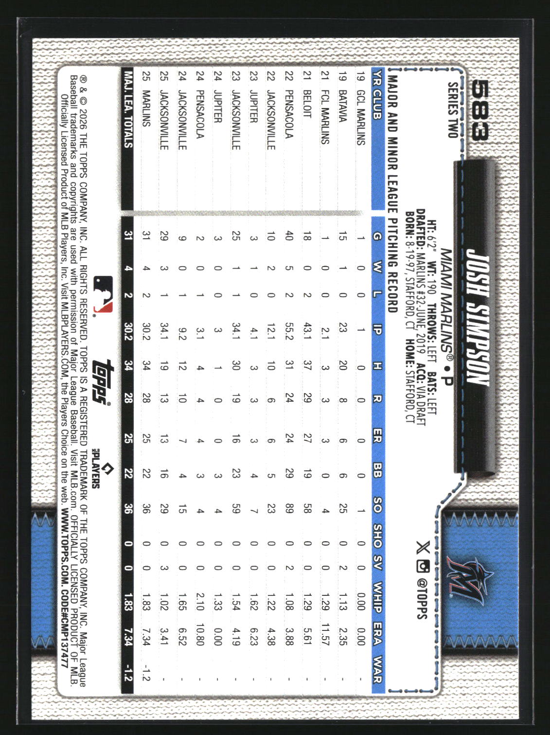 Josh Simpson 2026 Topps #583