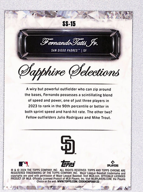 Fernando Tatis Jr. 2024 Topps Chrome Sapphire Edition Sapphire Selections #SS-15