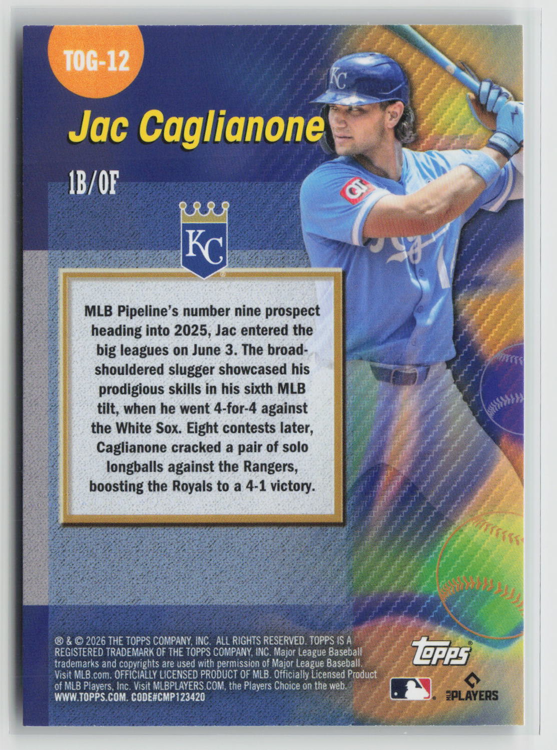 Jac Caglianone 2026 Topps Titans of the Game #TOG-12