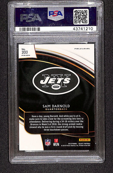 Sam Darnold 2018 Panini Select Silver Prizm #203 PSA 10