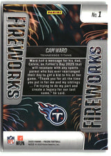 Cam Ward 2025 Panini Prizm Fireworks #1