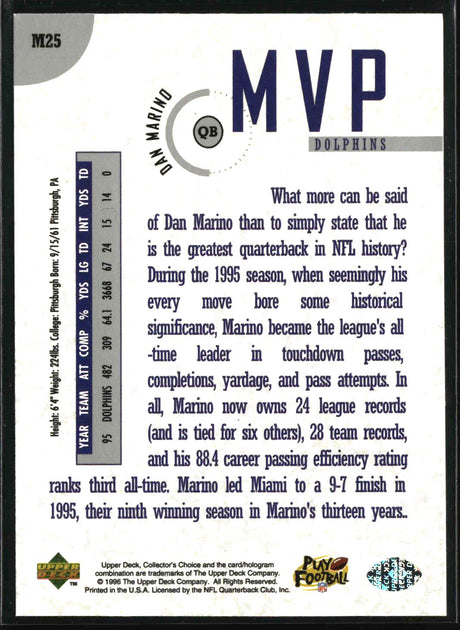 Dan Marino 1996 Collector's Choice MVPs #M25