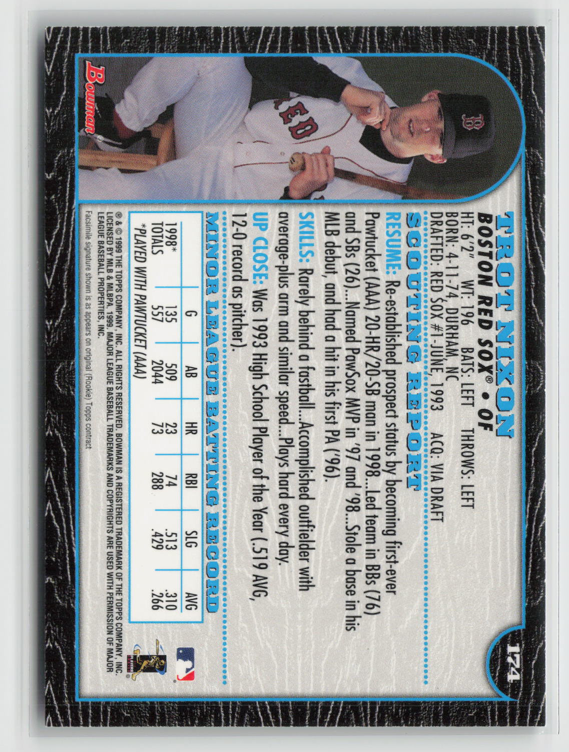 Trot Nixon 1999 Bowman #174