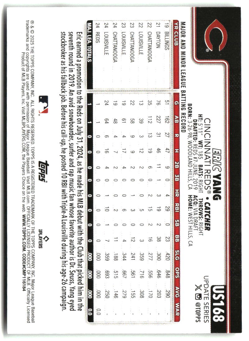 Eric Yang 2025 Topps Update #US168