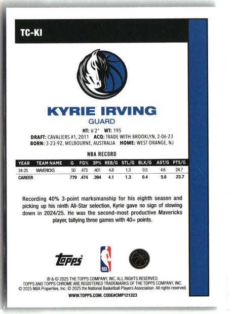 Kyrie Irving 2025-26 Topps 1980-81 Topps Chrome Basketball #TC-KI