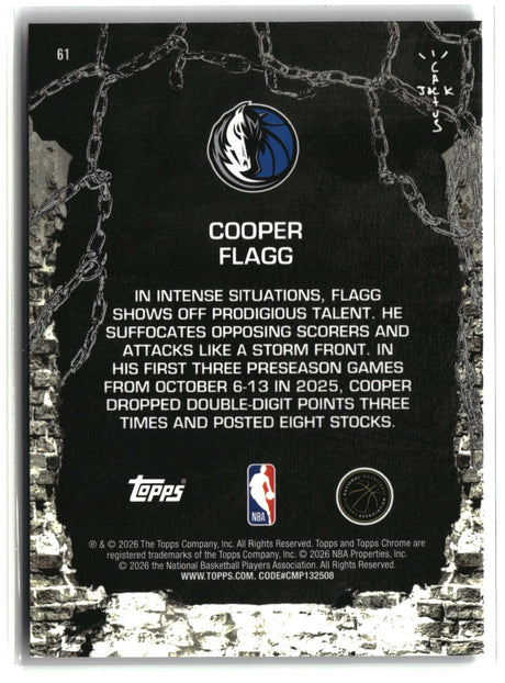 Cooper Flagg 2025-26 Topps Chrome Cactus Jack #61