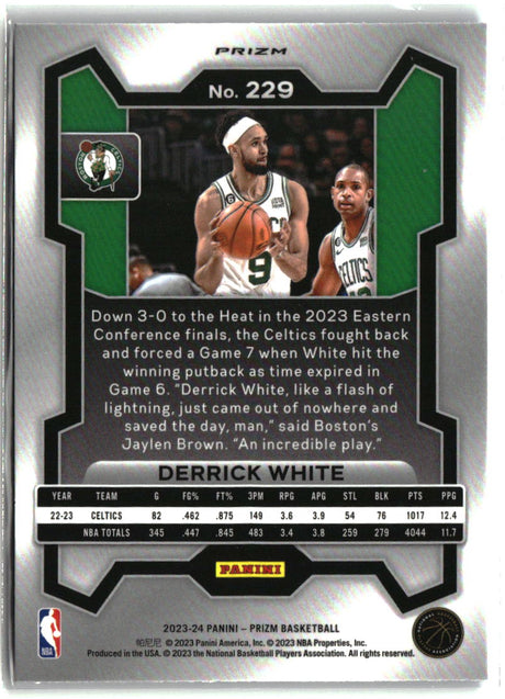 Derrick White 2023-24 Panini Prizm Prizms Blue Wave #229