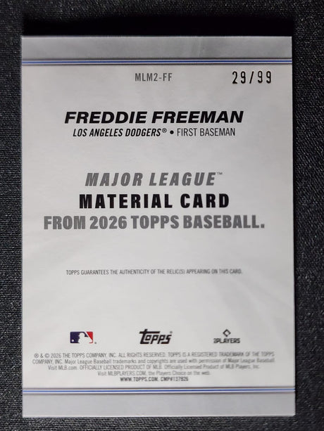 Freddie Freeman 2026 Topps Major League Materials Relics Green #MLM2-FF