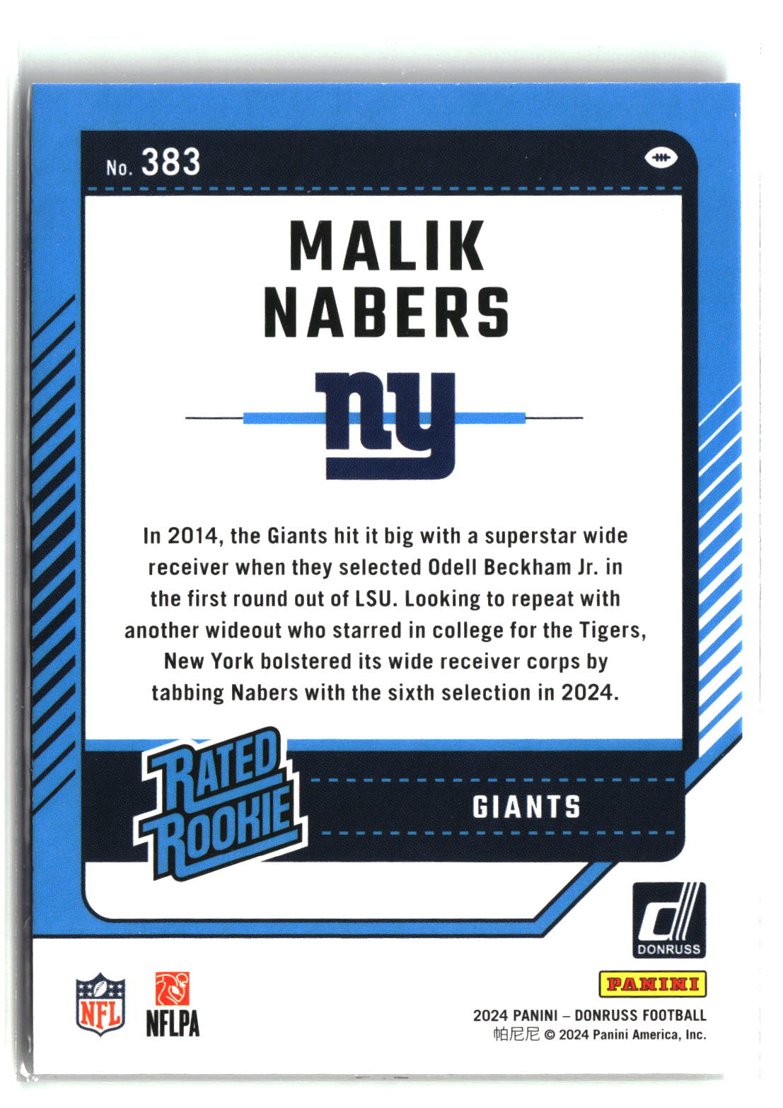 Malik Nabers 2024 Donruss #383