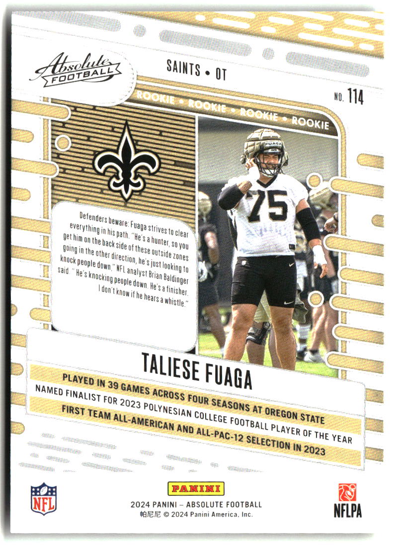 Taliese Fuaga 2024 Panini Absolute Retail #114