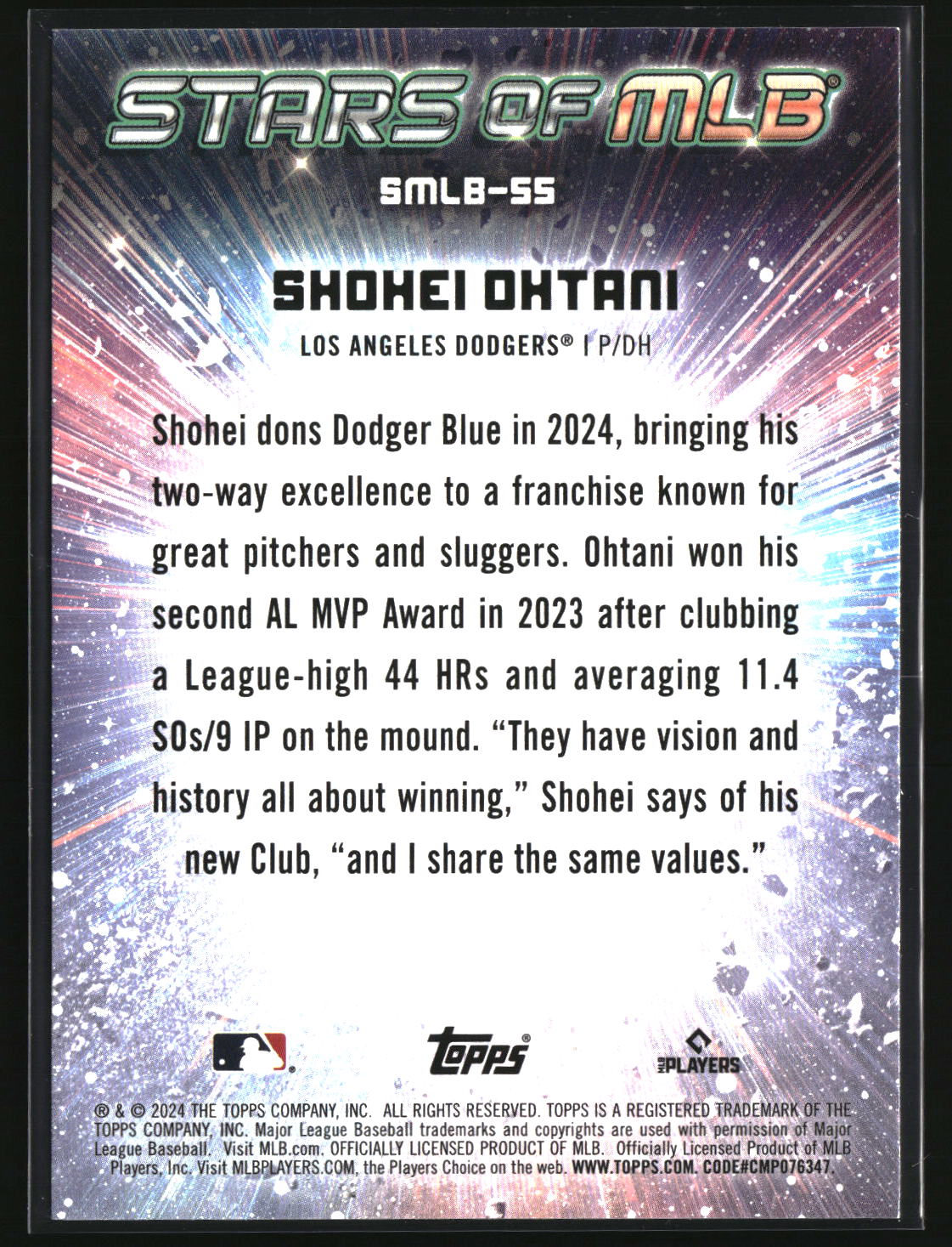 Shohei Ohtani 2024 Topps Stars of MLB #SMLB-55