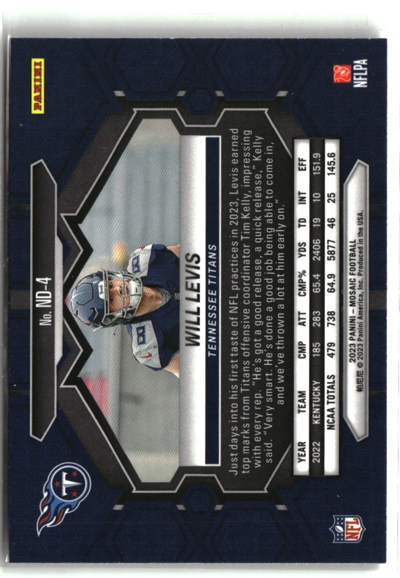 Will Levis 2023 Panini Mosaic #ND-4