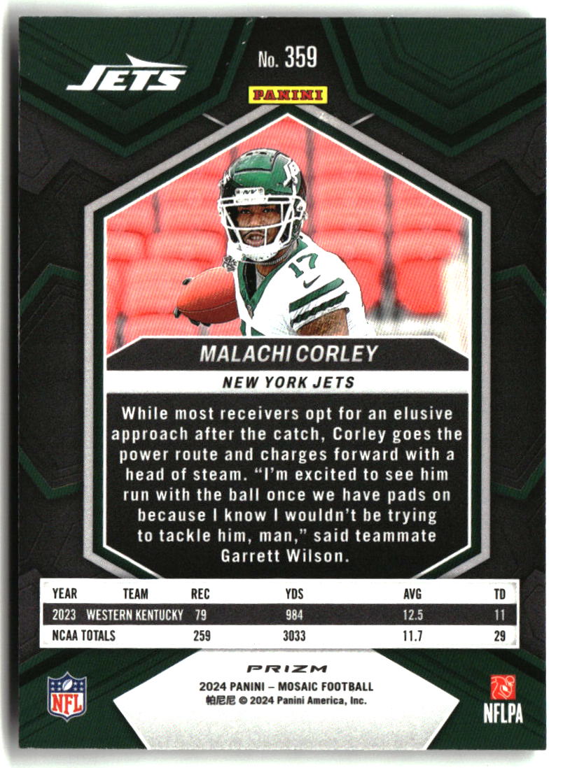 Malachi Corley 2024 Panini Mosaic Mosaic #359