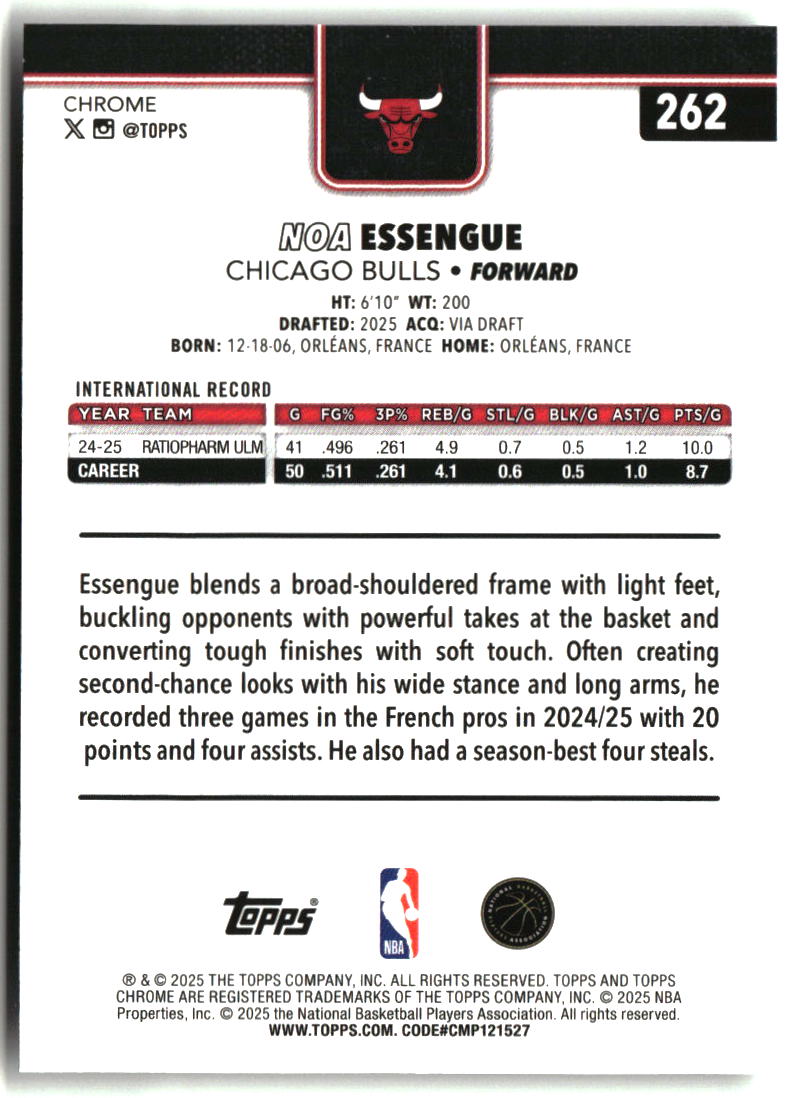 Noa Essengue 2025-26 Topps Chrome #262