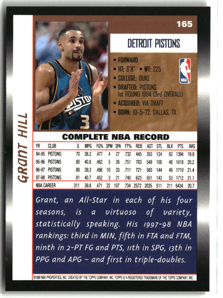 Grant Hill 1998-99 Topps #165