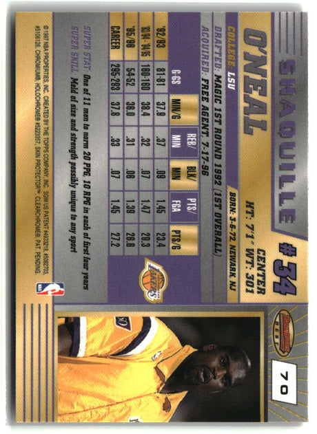 Shaquille O'Neal 1996-97 Bowman's Best #70