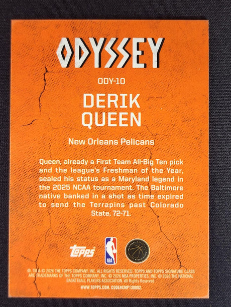 Derik Queen 2025-26 Topps Signature Class Odyssey #ODY-10