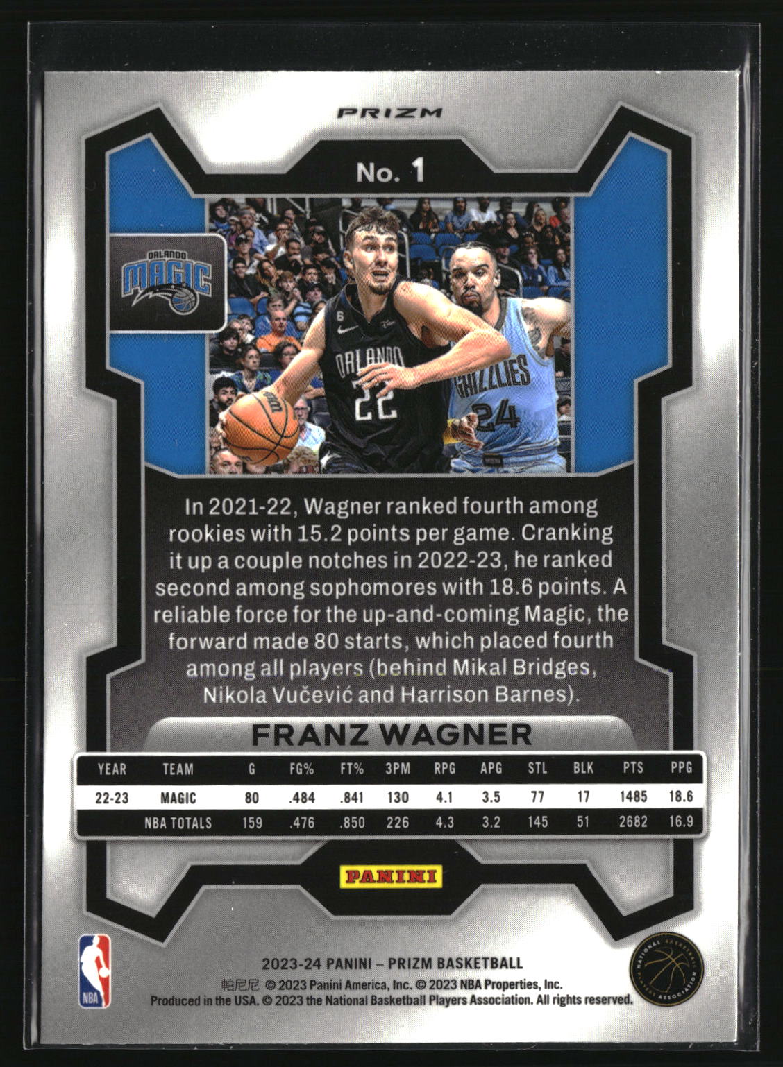 Franz Wagner 2023-24 Panini Prizm Prizms Green Wave #1