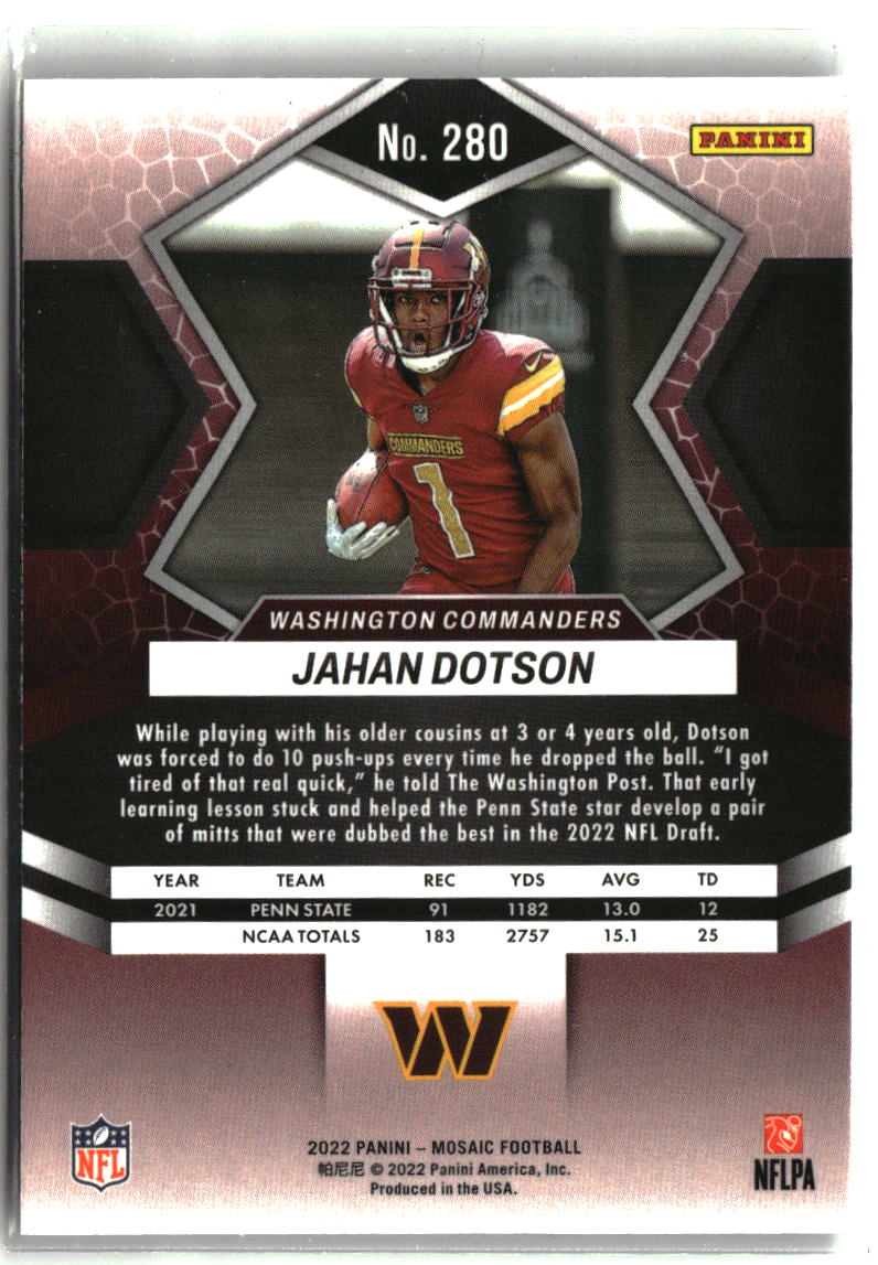 Jahan Dotson 2022 Panini Mosaic #280