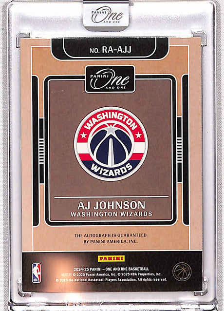 AJ Johnson 2024-25 Panini One and One Rookie Autographs Red #RA-AJJ #/25
