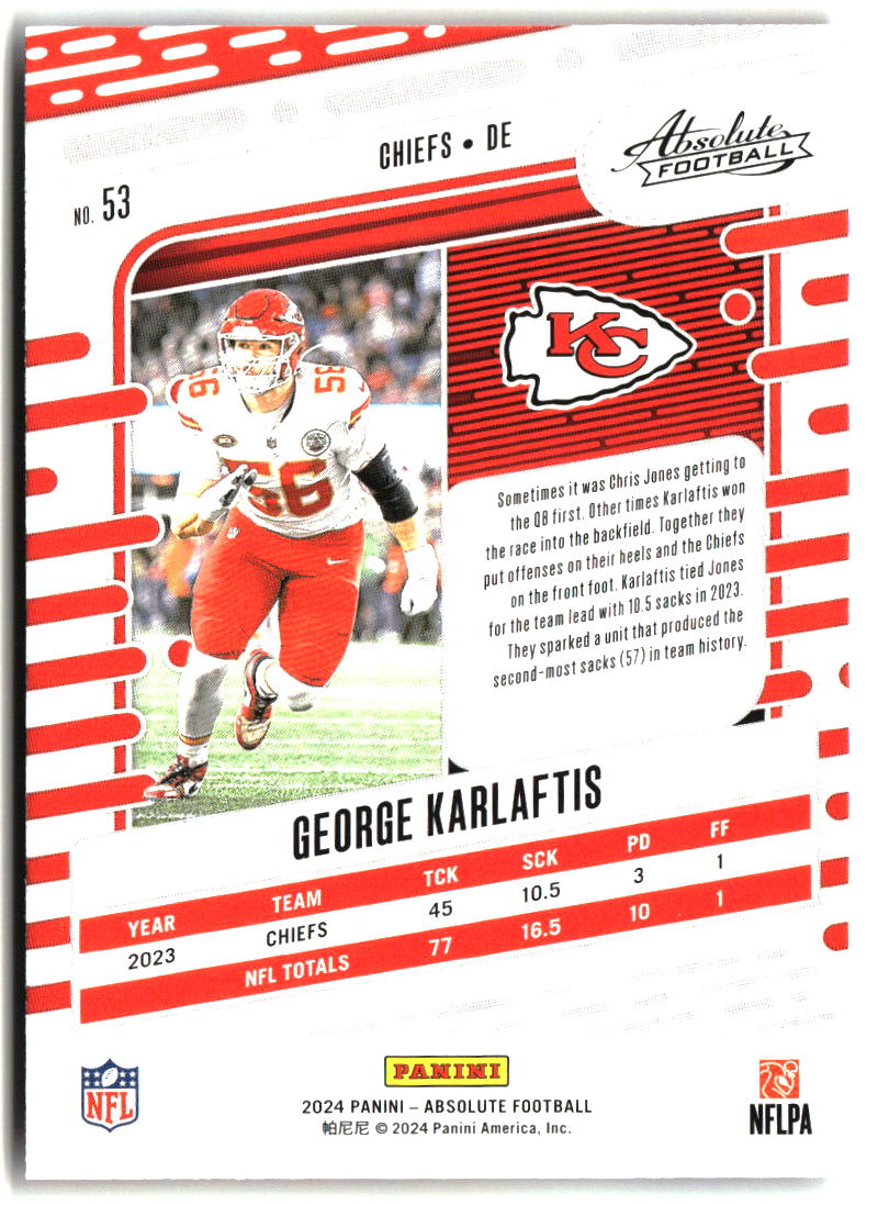 George Karlaftis 2024 Panini Absolute Blue #53