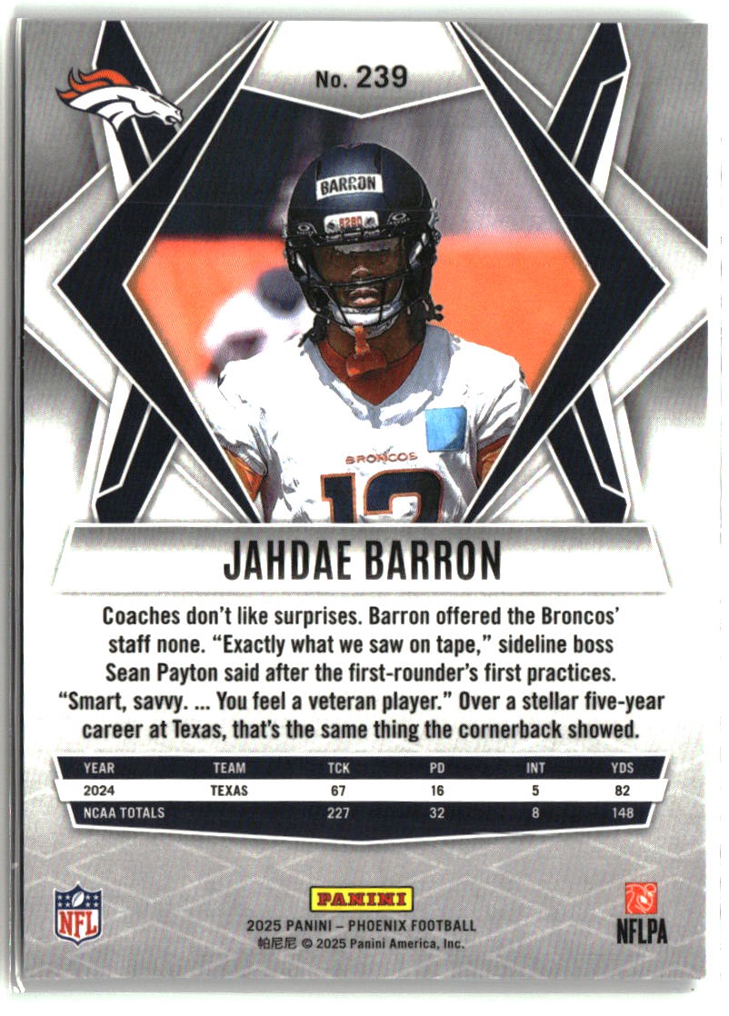 Jahdae Barron 2025 Panini Phoenix #239