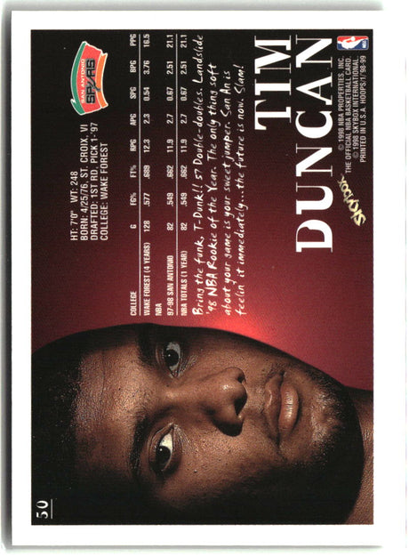 Tim Duncan 1998-99 Hoops #50