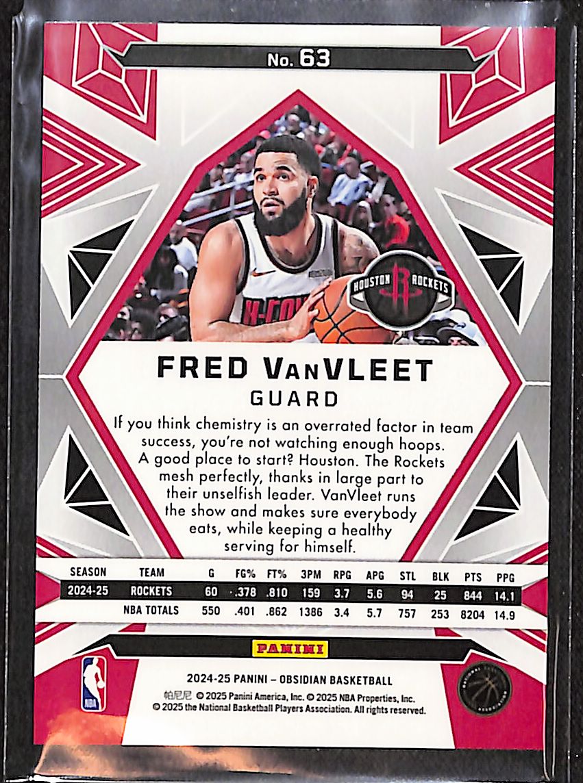 Fred VanVleet 2024-25 Panini Obsidian #63