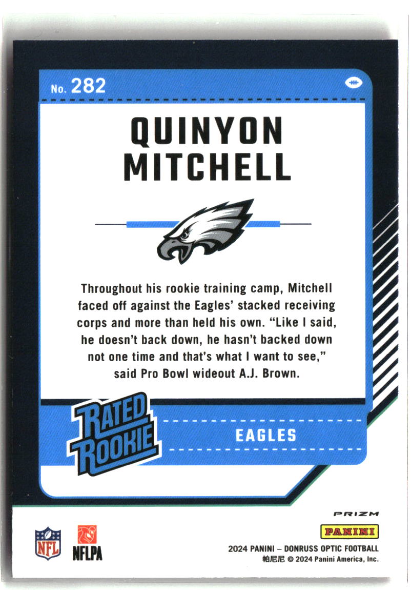 Quinyon Mitchell 2024 Donruss Optic Pink #282