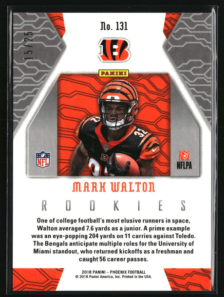 Mark Walton 2018 Panini Phoenix Green #131 #/25