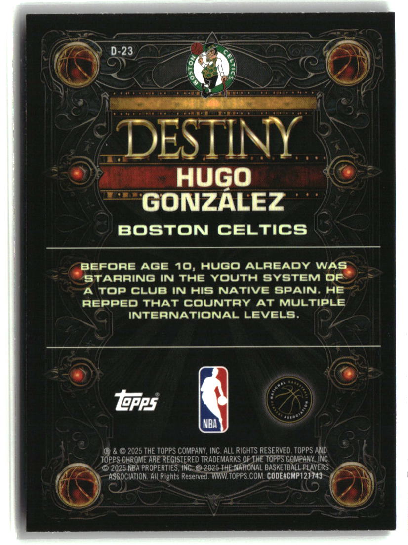 Hugo Gonza?lez 2025-26 Topps Chrome Destiny #D-23