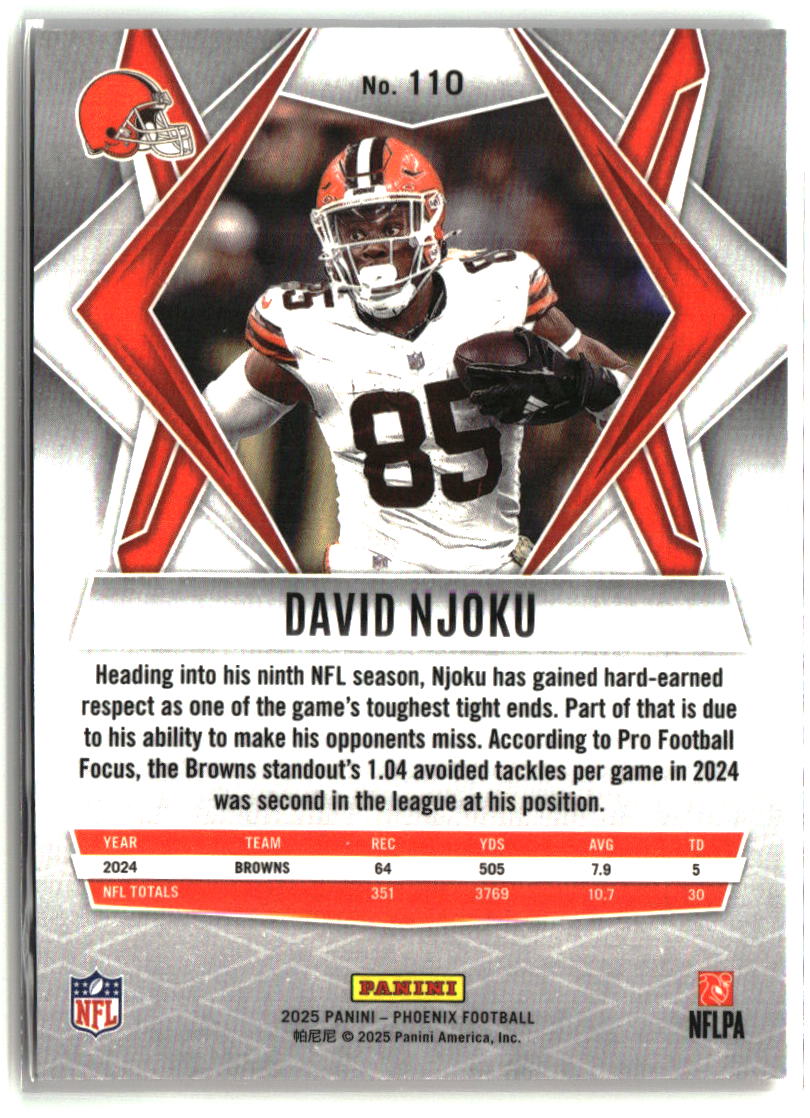 David Njoku 2025 Panini Phoenix Silver Hyper Prizm #110