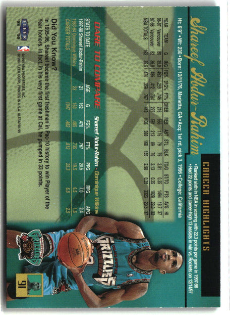 Shareef Abdur-Rahim 1998-99 Ultra #91