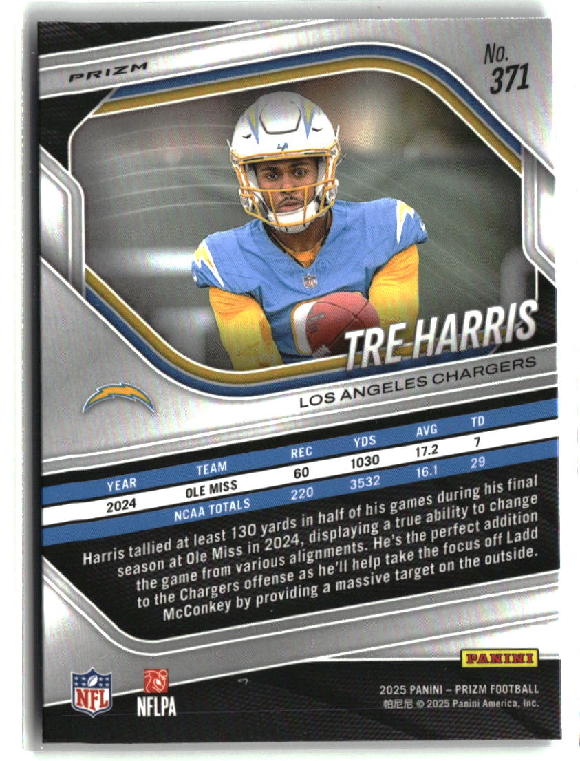 Tre Harris 2025 Panini Prizm Silver #371